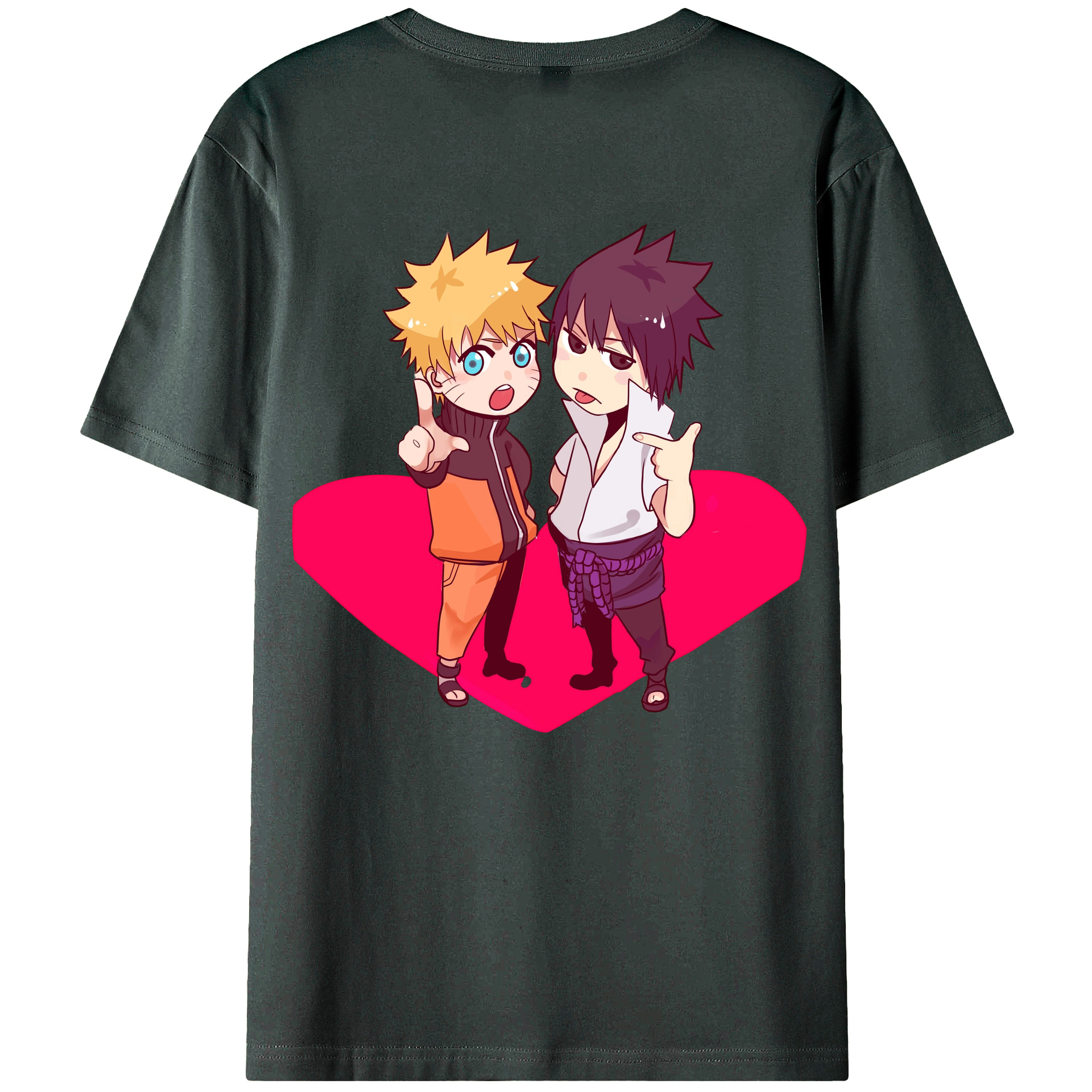 （画像用） NARUTO -ナルト- うずまき ナルト Uzumaki Naruto 綿100％ メンズ半袖Tシャツ（バックプリント） 通気性
